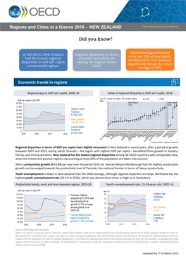 NEW ZEALAND Economic Trends in Regions