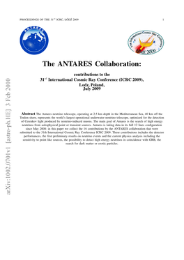 The ANTARES Collaboration