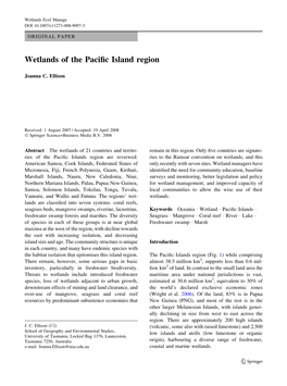 Wetlands of the Pacific Island Region