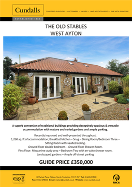 The Old Stables West Ayton Guide Price £350,000