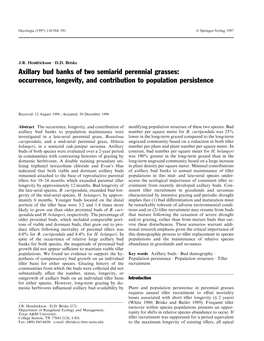 Axillary Bud Banks of Two Semiarid Perennial Grasses: Occurrence, Longevity, and Contribution to Population Persistence