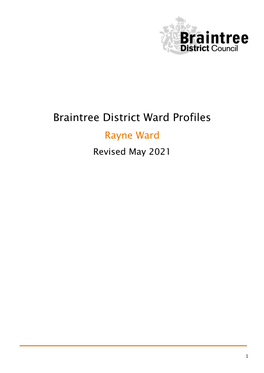 Braintree District Ward Profiles Rayne Ward Revised May 2021