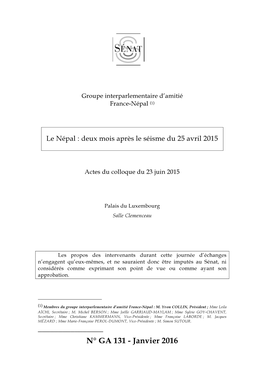 Le Népal : Deux Mois Après Le Séisme Du 25 Avril 2015