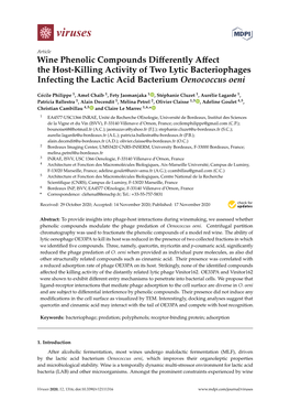 Wine Phenolic Compounds Differently Affect the Host-Killing Activity of Two Lytic Bacteriophages Infecting the Lactic Acid Bacte