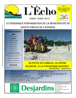 Écho De Mars Et Avril 2012, Version Interne.Pub