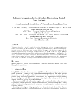 Software Integration for Multivariate Exploratory Spatial Data Analysis 1 Introduction