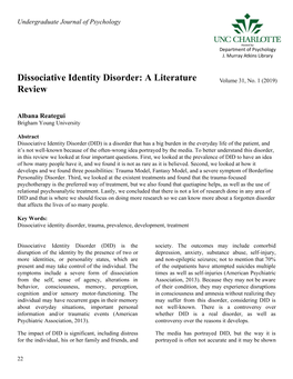 Dissociative Identity Disorder: a Literature Review