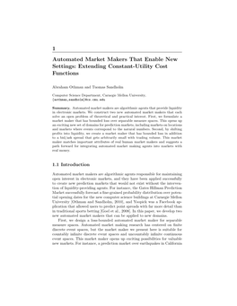 Automated Market Makers That Enable New Settings: Extending Constant-Utility Cost Functions