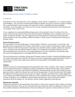 Passive Firestop Systems Critical for Building Occupants