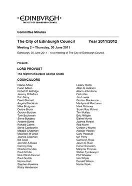 The City of Edinburgh Council Year 2011/2012