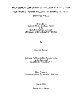 MUL Tl-ELEMENT COMPOSITION of TRIGLOCHIN MARITIMA L