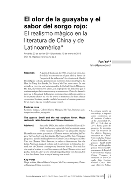 El Olor De La Guayaba Y El Sabor Del Sorgo Rojo