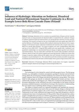 Influence of Hydrologic Alteration on Sediment, Dissolved Load