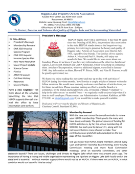 2019/2020 Winter Newsletter