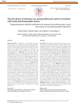 The Prevalence of Substance Use Among Adolescents and Its