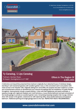 Ty Caradog, 1 Llys Caradog Trefnant, Henllan Road, Offers in the Region of St Asaph, Denbighshire LL17 0BF £365,000