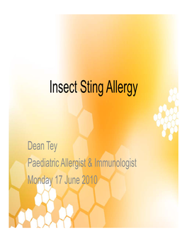 Insect Sting Allergy