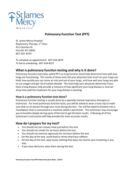 Pulmonary Function Test (PFT)