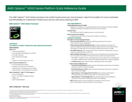 AMD Opteron™ 4000 Series Platform Quick Reference Guide