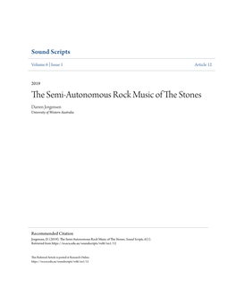 Jorgensen 2019 the Semi-Autonomous Rock Music of the Stones