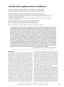 A Family with Complement Factor D Deficiency