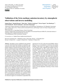 Validation of the Swiss Methane Emission Inventory by Atmospheric Observations and Inverse Modelling