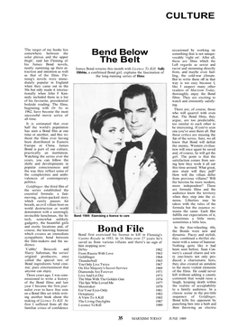 Bond File the Bonds Were New and Which Creates an Immediate Bond First Exercised His License to Kill in Fleming's Dynamic