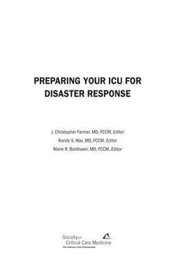 Preparing Your ICU for Disaster Response