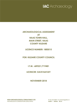 Archaeological Assessment at Naas Town Hall, Main Street, Naas County Kildare