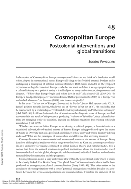 Cosmopolitan Europe Postcolonial Interventions and Global Transitions