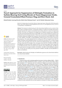 Novel Approach for Suppression of Ettringite Formation in Sulfate