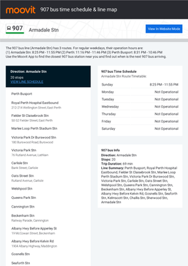 907 Bus Time Schedule & Line Route