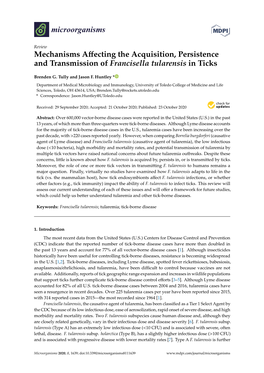 Mechanisms Affecting the Acquisition, Persistence and Transmission Of