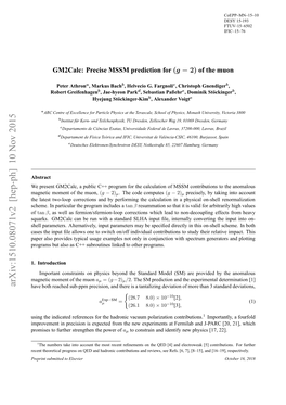 Precise MSSM Prediction for (G-2) of the Muon