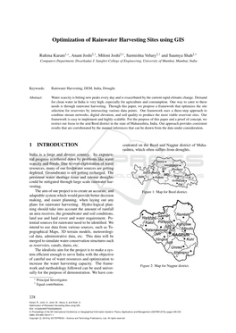 Optimization of Rainwater Harvesting Sites Using GIS