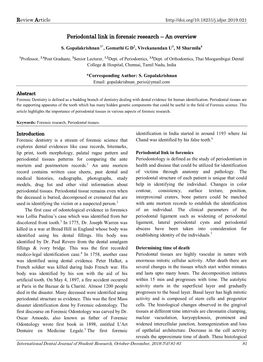 Periodontal Link in Forensic Research – an Overview