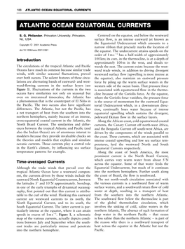 Atlantic Ocean Equatorial Currents