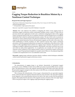 Cogging Torque Reduction in Brushless Motors by a Nonlinear Control Technique