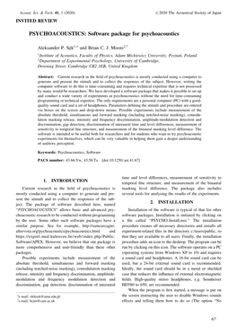 PSYCHOACOUSTICS: Software Package for Psychoacoustics