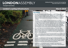 London's Cycling Infrastructure March 2018