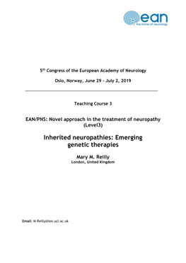 Inherited Neuropathies: Emerging Genetic Therapies