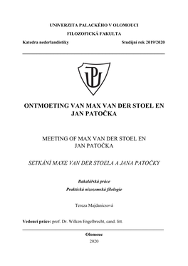 Ontmoeting Van Max Van Der Stoel En Jan Patočka