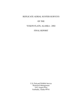 Yukon Flats Scoter Timing Survey