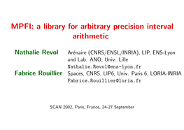 MPFI: a Library for Arbitrary Precision Interval Arithmetic