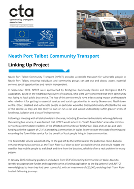Neath Port Talbot Community Transport Linking up Project