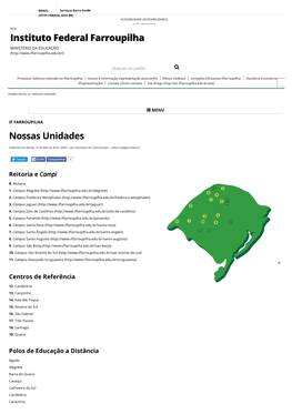 Instituto Federal Farroupilha Nossas Unidades