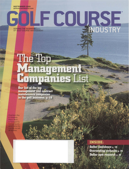 Our List of the Top ^ ^ Management and Contract Maintenance Companies in the Golf Business, P. 18