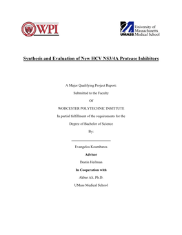 Synthesis and Evaluation of New HCV NS3/4A Protease Inhibitors