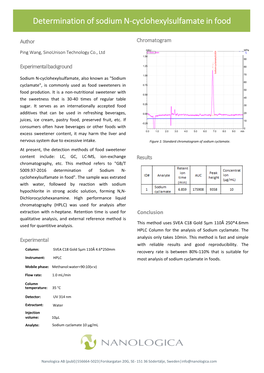 Determination of Sodium N-Cyclohexylsulfamate in Food