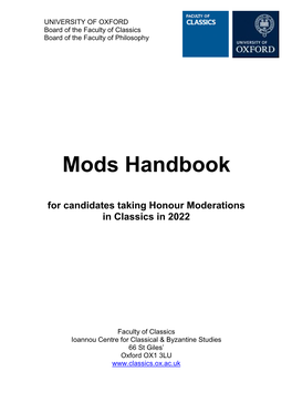 Mods Handbook 2022 Version 1.2 Issued 14 December 2020